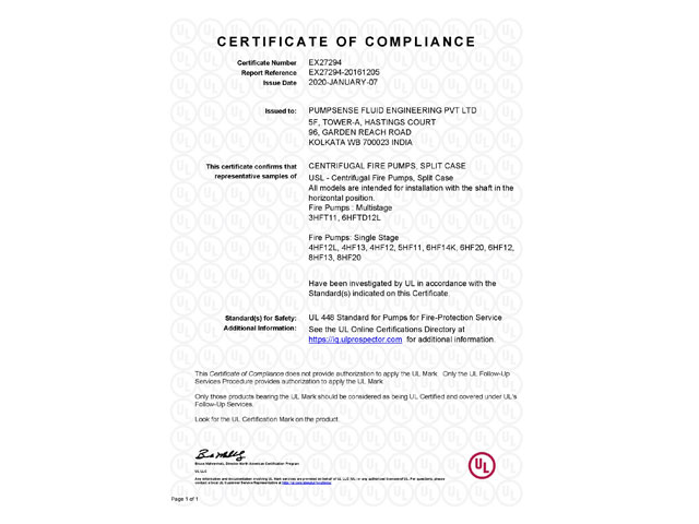 UL Phase 2 Certificate